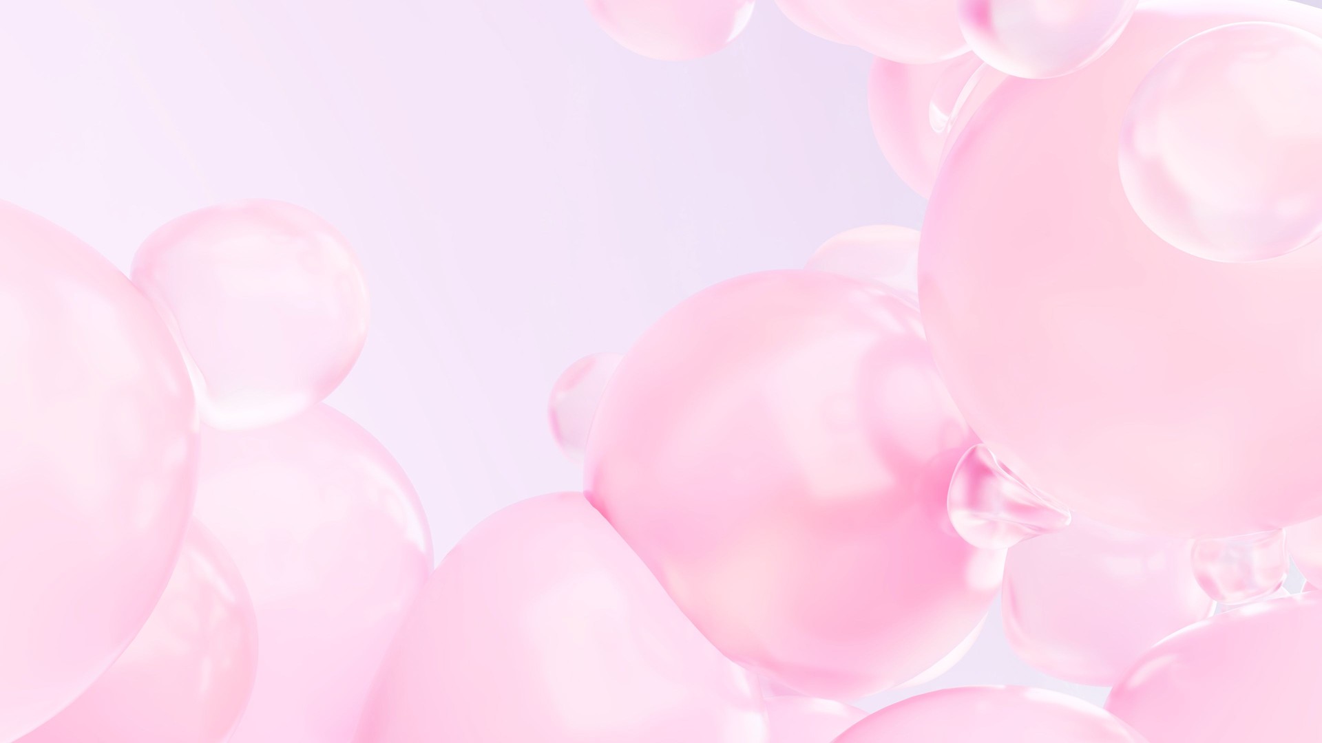 Cute background with pink bubbles, semi-matt textured jelly, beauty cosmetic concept
